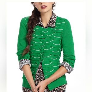 Anthropologie Green Waves Cardigan Size Medium